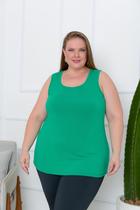 Blusa Plus Size Feminina Casual Regata em Viscolycra, G1 ao G5, Tecido Leve e Confortável.