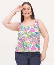 Blusa Plus Size Feminina Estampa Folhas Marisa-16689 Blusa Plus Size Feminina Estampa Folhas Marisa-16689