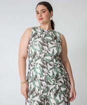 Blusa Plus Size Feminina Estampa Folhas Marisa Verde-68035