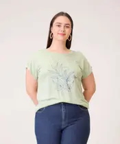 Blusa Plus Size Feminina Estampa Frontal Marisa-59033