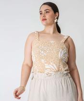 Blusa Plus Size Feminina Estampada Marisa Bege-70012 Blusa Plus Size Feminina Estampada Marisa Bege-70012
