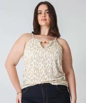 Blusa Plus Size Feminina Estampada Marisa Bege-70030 Blusa Plus Size Feminina Estampada Marisa Bege-70030