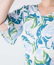 Blusa Plus Size Feminina Estampada Vazado Marisa Off W-70022 Blusa Plus Size Feminina Estampada Vazado Marisa Off W-70022