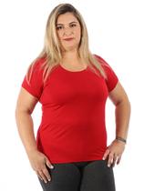 Blusa Plus Size Feminina Hit Flame Lisa Manga Curta Vermelha Blusa Plus Size Feminina Hit Flame Lisa Manga Curta Vermelha
