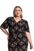 Blusa Plus Size Feminina Manga Ampla Secret Glam - Estampa Digital