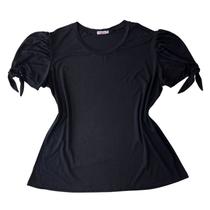 Blusa Plus Size Feminina Manga Curta Bufante Malha G1 G2 G3