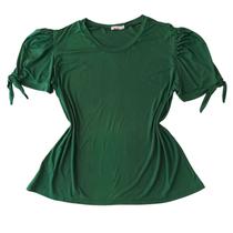 Blusa Plus Size Feminina Manga Curta Bufante Malha G1 G2 G3