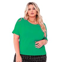 Blusa Plus Size Feminina Manga Curta Japonesa Ampla Bata em Malha