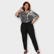 Blusa Plus Size Feminina Manga Curta Secret Glam Ref.S01667 - Conforto e Estilo em Uma Só Peça! Blusa Plus Size Feminina Manga Curta Secret Glam Ref.S01667 - Conforto e Estilo em Uma Só Peça!
