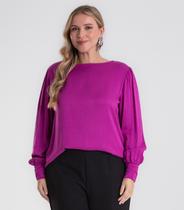 Blusa Plus Size Feminina Manga Longa Secret Glam Roxo Blusa Plus Size Feminina Manga Longa Secret Glam Roxo