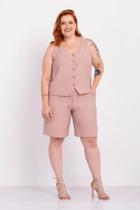 Blusa Plus Size Feminina Nude Medi Plus - Conforto e Estilo Blusa Plus Size Feminina Nude Medi Plus - Conforto e Estilo