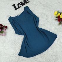 Blusa Plus Size Feminina Pregas Alça Larga 48/50/52/54