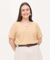 Blusa Plus Size Feminina Textura Manga Curta Marisa-10024