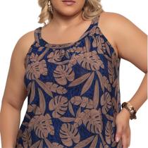 Blusa Plus Size Feminina Versátil Estampada Verão