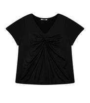 Blusa Plus Size Franzida no Busto Rovitex em Poliéster com Elastano Blusa Plus Size Franzida no Busto Rovitex em Poliéster com Elastano