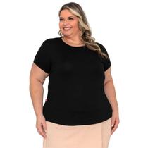 Blusa Plus Size Gola Redonda Básica T-shirt Manga Curta
