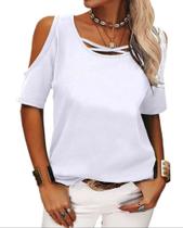 Blusa Plus Size Manga Curta Ampla Solta Feminina Ref. 15644