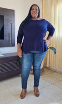 Blusa Plus Size Manga Longa Ampla Feminina Ref. 15578