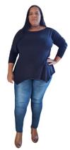 Blusa Plus Size Manga Longa Ampla Feminina Ref. 15578