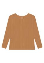 Blusa Plus Size Manga Longa Canelada Básica Lunender 00440
