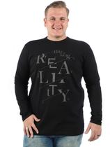 Blusa Plus Size Masculina Com Elastano Manga Longa Preta