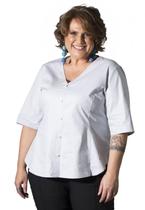 Blusa Plus Size Poá Cinza
