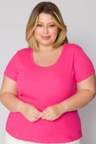 Blusa Plus Size Rosa Cess - GG - Rosa