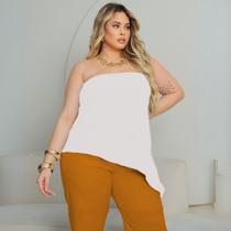 Blusa Plus Size Verão Fresquinha Assimétrica Sem Alça Soltinha Festa E Balada Blusa Plus Size Verão Fresquinha Assimétrica Sem Alça Soltinha Festa E Balada
