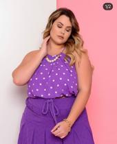 Blusa poá detalhe em pérolas