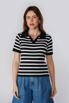 Blusa polo listrada feminina Kwi