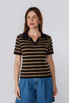 Blusa polo listrada feminina Kwi