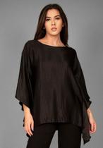 Blusa Poncho Baguari Amplo Preta Estelar