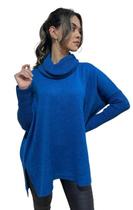 Blusa poncho feminino em tricô moda inverno SKU318