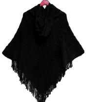 Blusa Poncho Inverno Frio Com Capuz Touca Xale Chale Plus Size