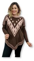 Blusa Poncho Tricot Com gola Mousse Inverno Tendência 2210 - Sarat Moda Indiana