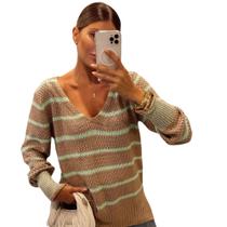 Blusa pontão color decote em V