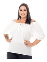 Blusa Preta Ciganinha Plus Size Feminina Soltinha Elegante Exclusiva Lançamento