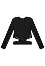 Blusa Preta Manga Longa Lilimoon