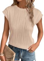 Blusa PRETTYGARDEN Primavera Verão 2025 Manga Curta Damasco P