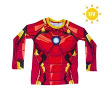 Blusa Proteção UV do Homem de Ferro Infantil de 2 a 8 Anos!