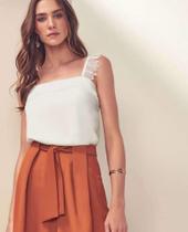 Blusa Quadriculadas com Renda