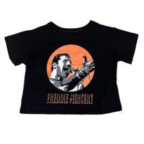 Blusa Queen Freddie Mercury Blusinha Camiseta Cropped Feminino Baby Look Sf520