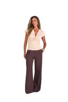 Blusa Ramo Decote V Drapeada