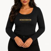 Blusa Real Malhas Manga Longa Canelada REF:380528 Blusa Real Malhas Manga Longa Canelada REF:380528