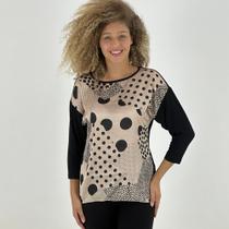 Blusa Realist Manga 3/4 com Estampa Feminina Blusa Realist Manga 3/4 com Estampa Feminina