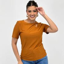 Blusa Realist Manga Curta Gola Redonda Feminina