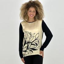 Blusa Realist Manga Longa com Estampa Feminina