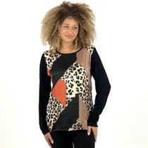 Blusa Realist Manga Longa Estampada Feminina