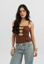Blusa Recorte Marrom