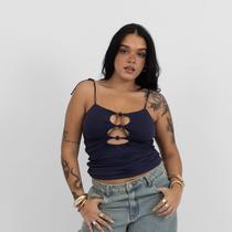 Blusa Recortes Marinho